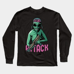 Alien attack Long Sleeve T-Shirt